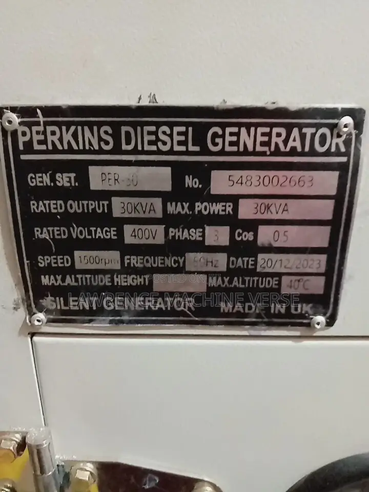 Perkins Diesel Generator 30kv