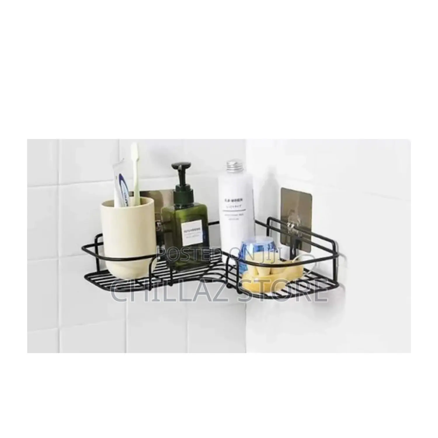 Metallic Corner Bathroom Shelves .