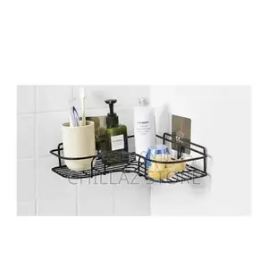 Metallic Corner Bathroom Shelves .