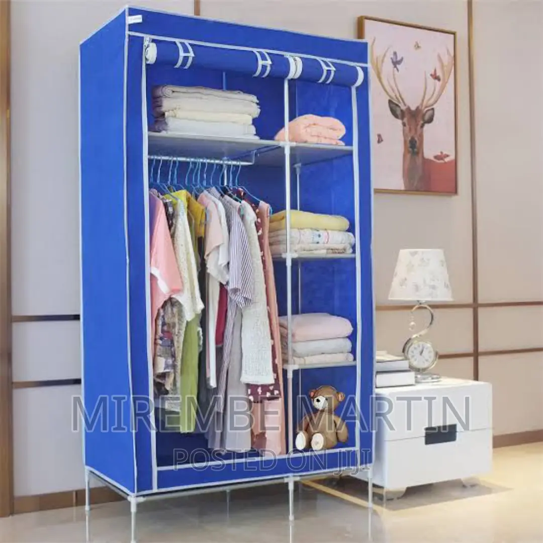 2 Column Clothes Wardrobe-blue