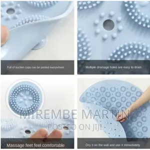 Anti- Slip Bathroom Mat With Suction Caps- Multicolor