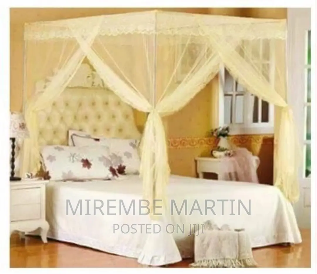 Steel Flat Mosquito Net With Pole Stands –