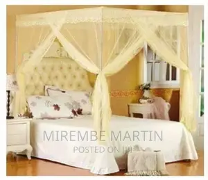 Steel Flat Mosquito Net With Pole Stands –