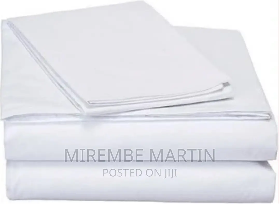 Double Cotton Bedsheets With 2 Pillowcases – White