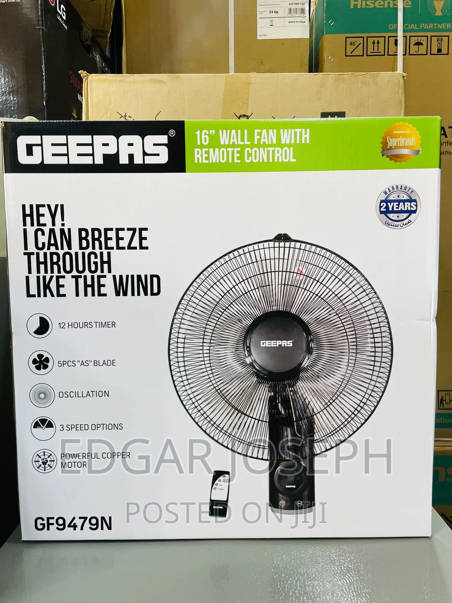 Geepas Wall Fan With Remote