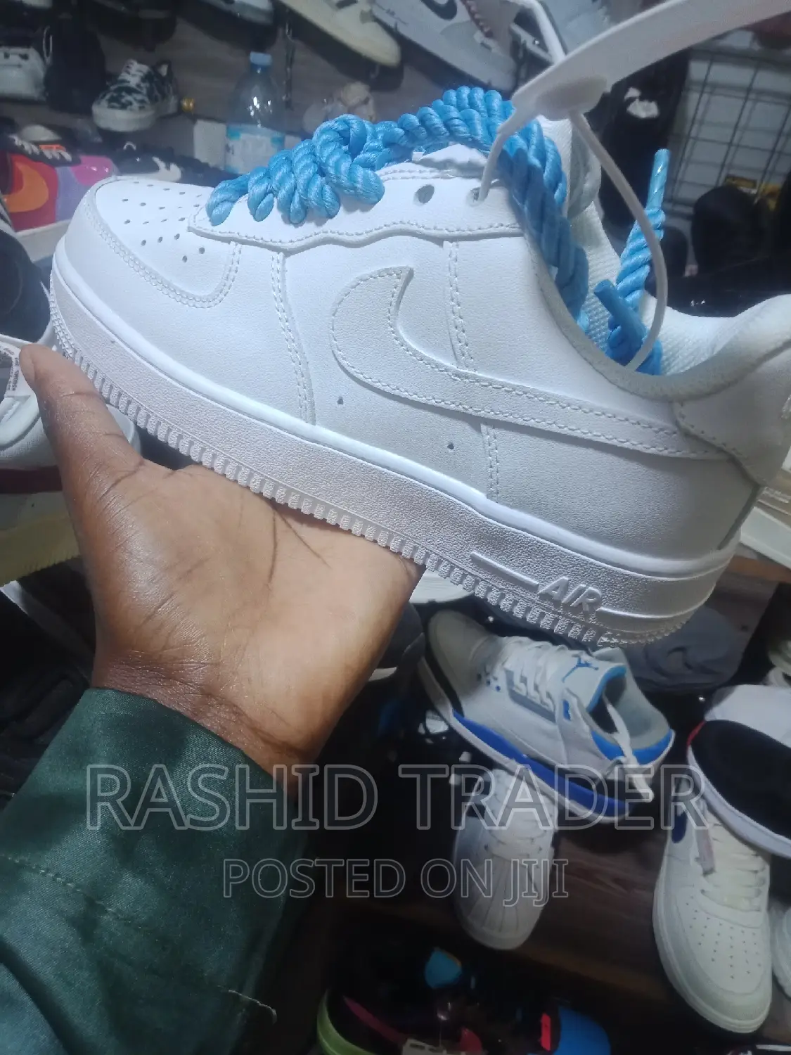 Original Nike Air Force White With Blue Lace