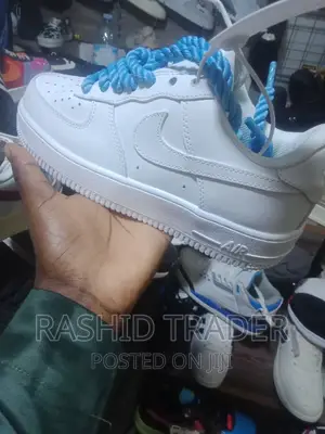Original Nike Air Force White With Blue Lace