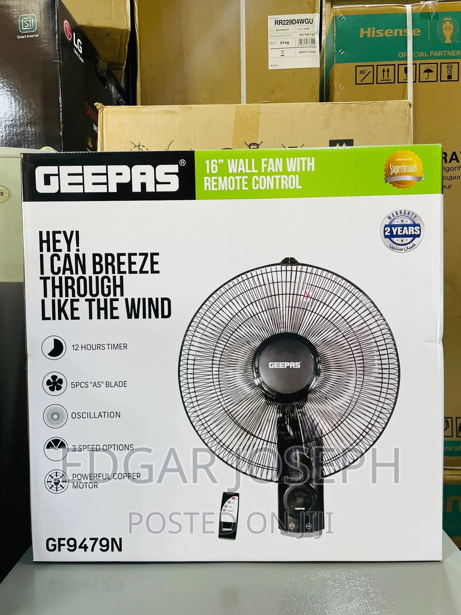 Geepas Wall Fan With Remote