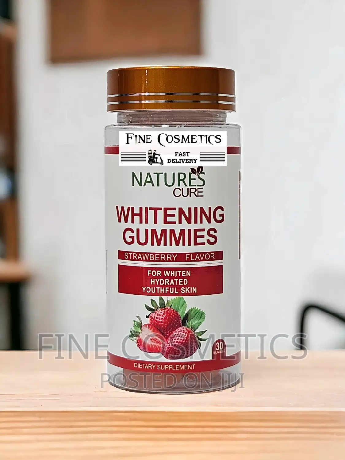 Nature's Cure Skin Whitening Gummies Strawberry Flavour. 30