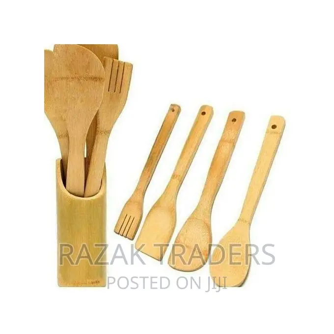 5pcs of Bamboo Kitchen Stick Set - Brown