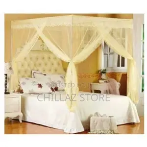 Steel Flat Mosquito Net With Pole Stands –