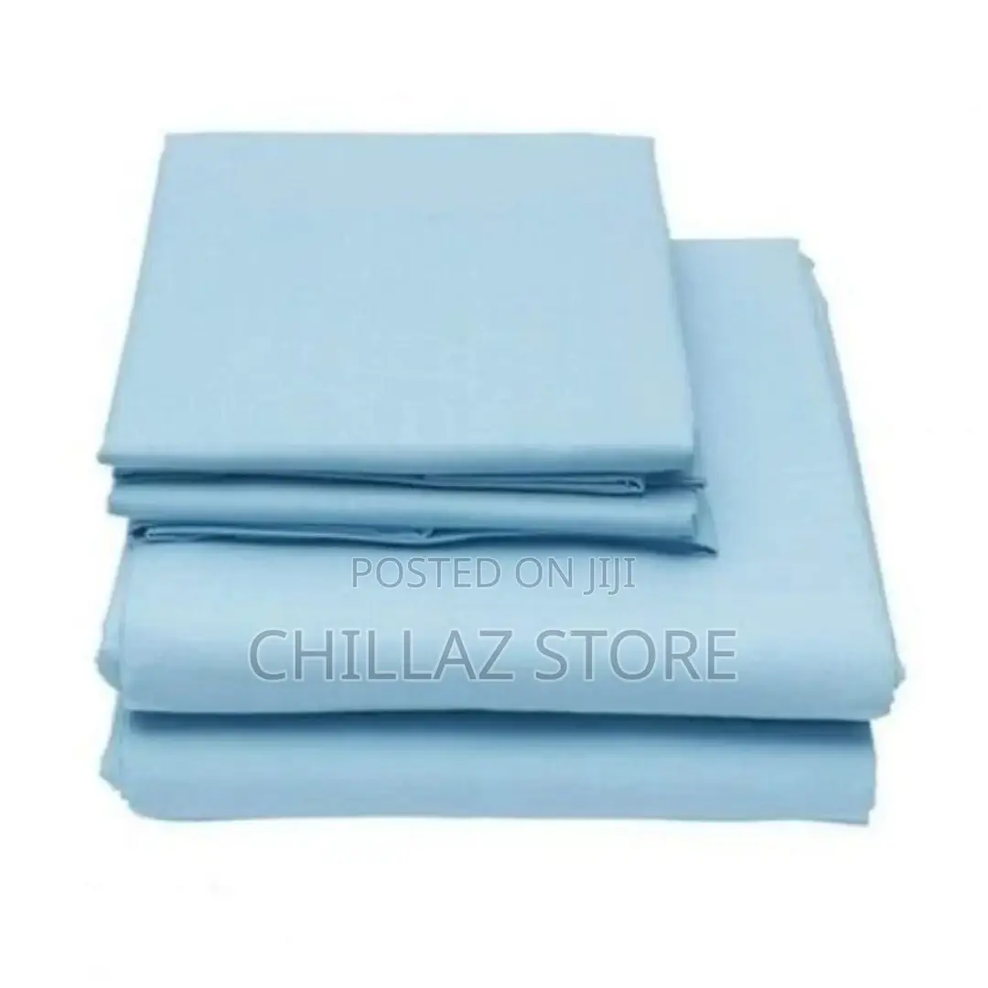 Double Cotton Bedsheets With 2 Pillowcases. – Blue