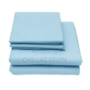 Double Cotton Bedsheets With 2 Pillowcases. – Blue