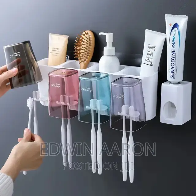 Toothbrush Holder With Toothpaste Dispenser