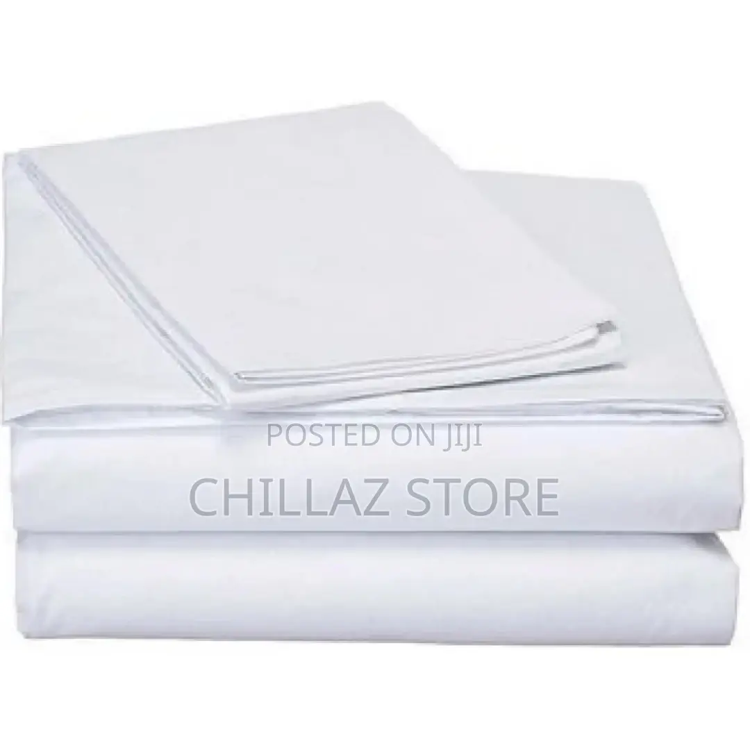 Cotton Bedsheets With 2 Pillowcases – White