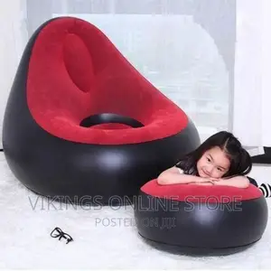 Dr Cozy Inflatable Footrest Chair - Red, Black