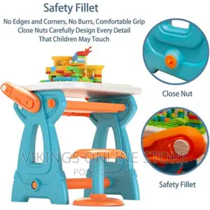 2 in 1 Multifunction Learning Table - Multicolor
