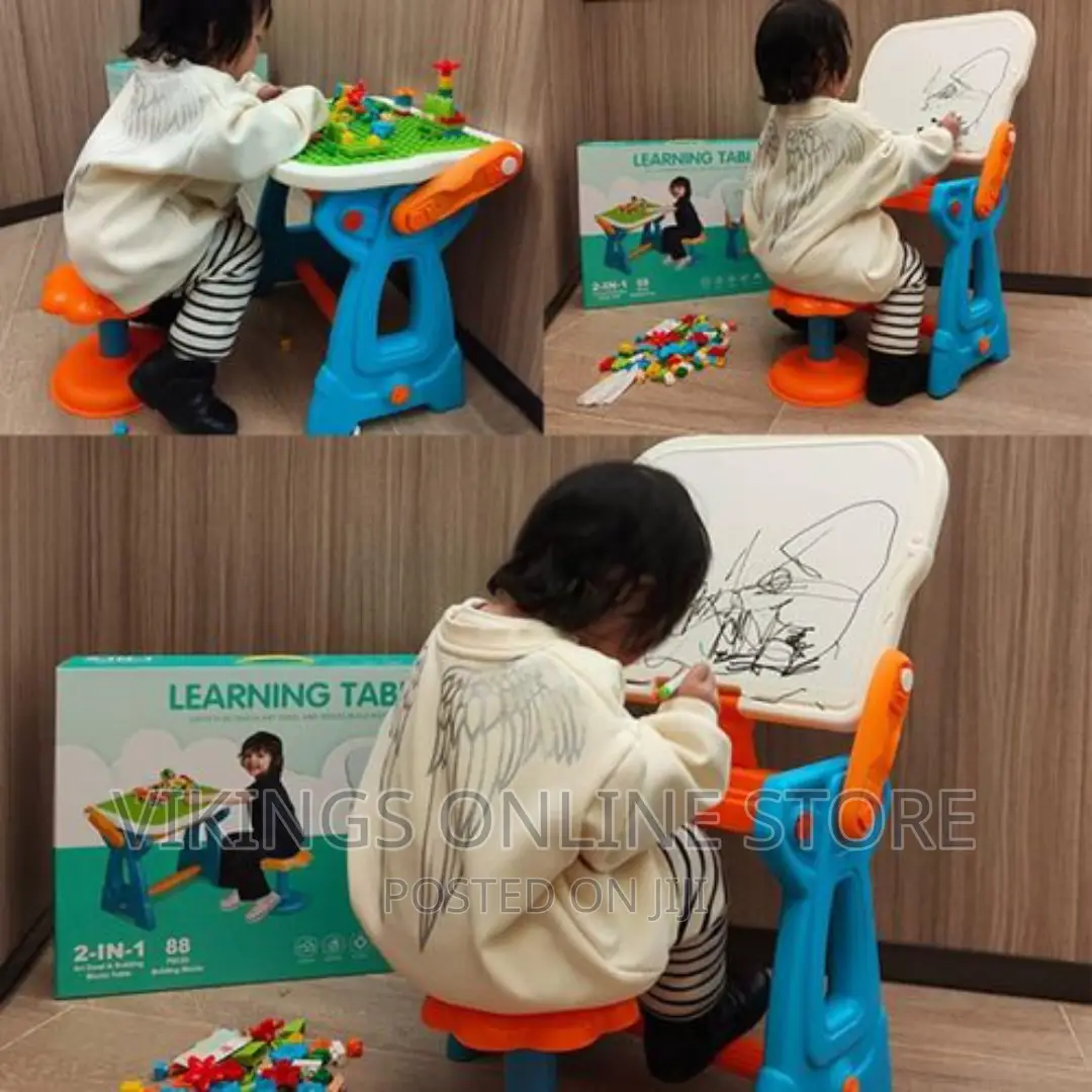 2 in 1 Multifunction Learning Table - Multicolor