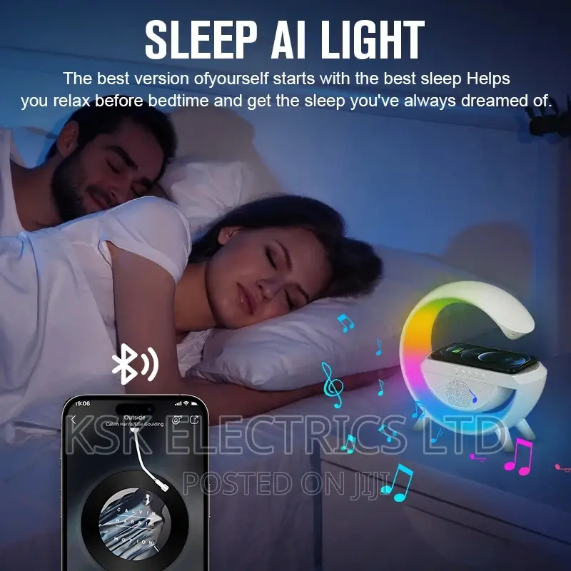 Bluetooth Speaker Alarm Clock Wireless Moon Light Lamp