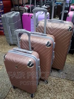 Original Plastic Suitcases. Full Set 3pcs.( Brown)