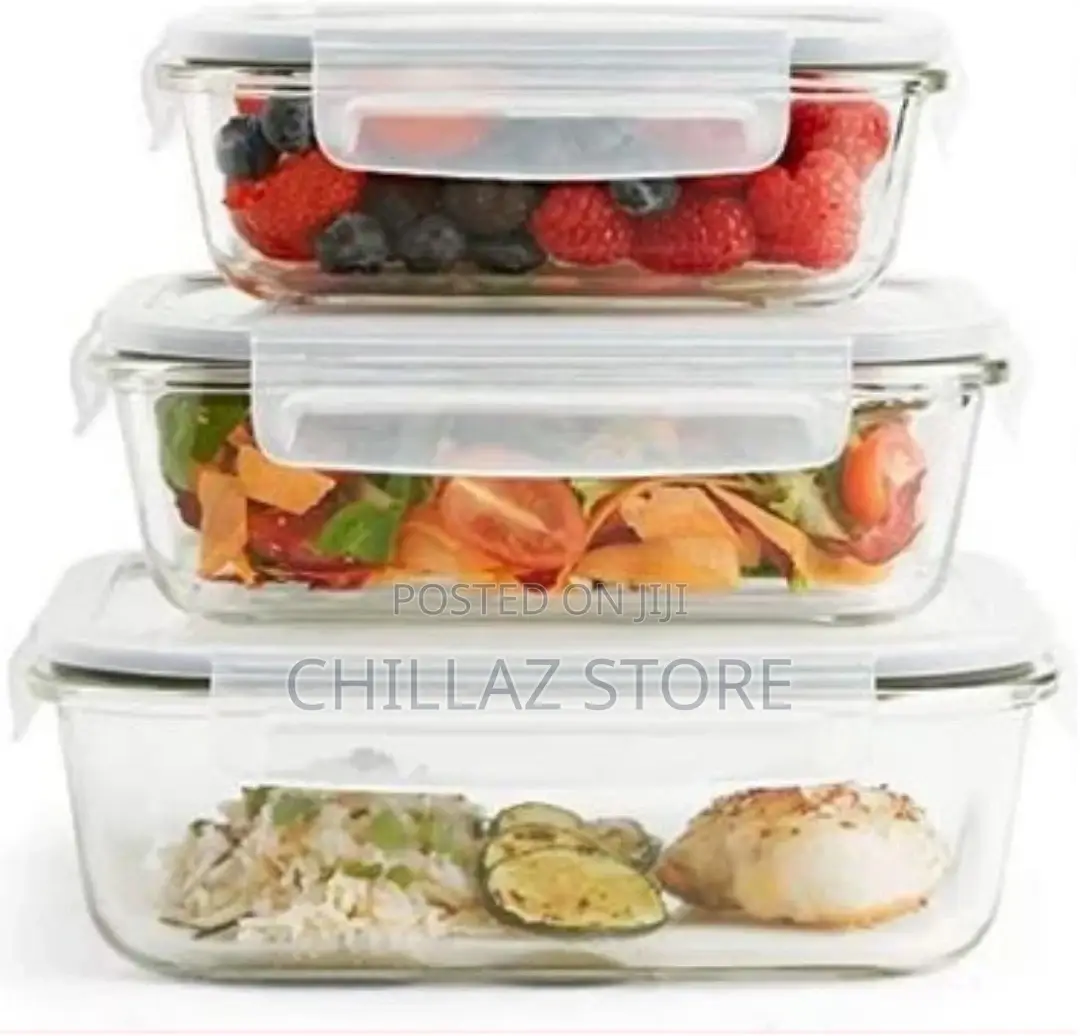 3 Piece Food Safe Microwave Oven Safe Glass Bowls