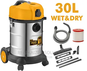 INGCO 30L Industrial Wet Dry Stainless Steel Vacuum Cleaner