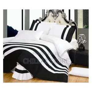 Striped Duvet Cover Set – Black, Cream