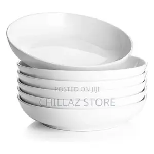 6 Pieces of Deep Soup Plates Bowls, White