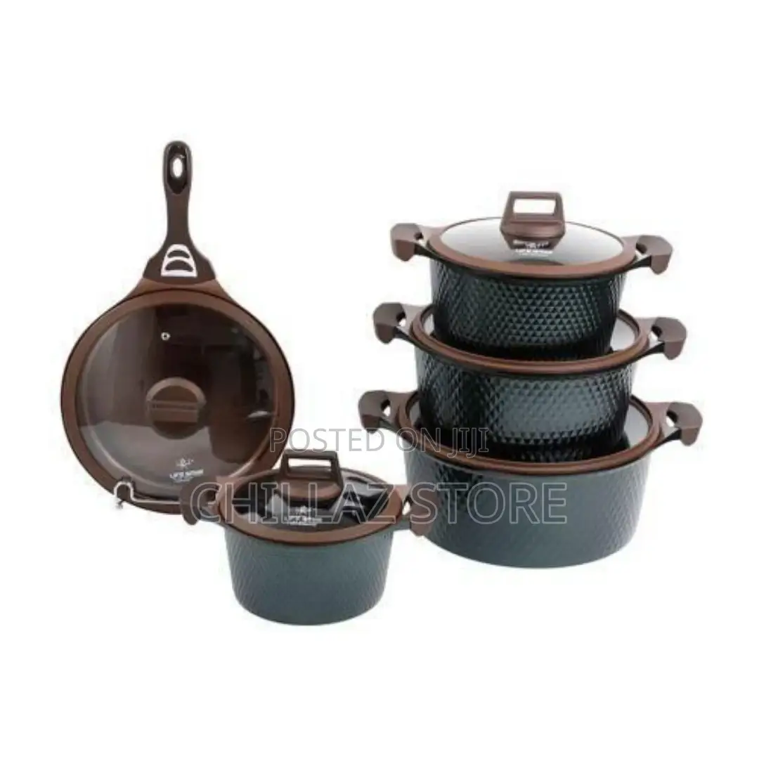 10 Piece Granite Non-Stick Saucepan Cookware Pots
