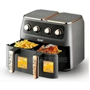 12 Litre Air Fryer Grill With 2 Independent Baskets- Silver