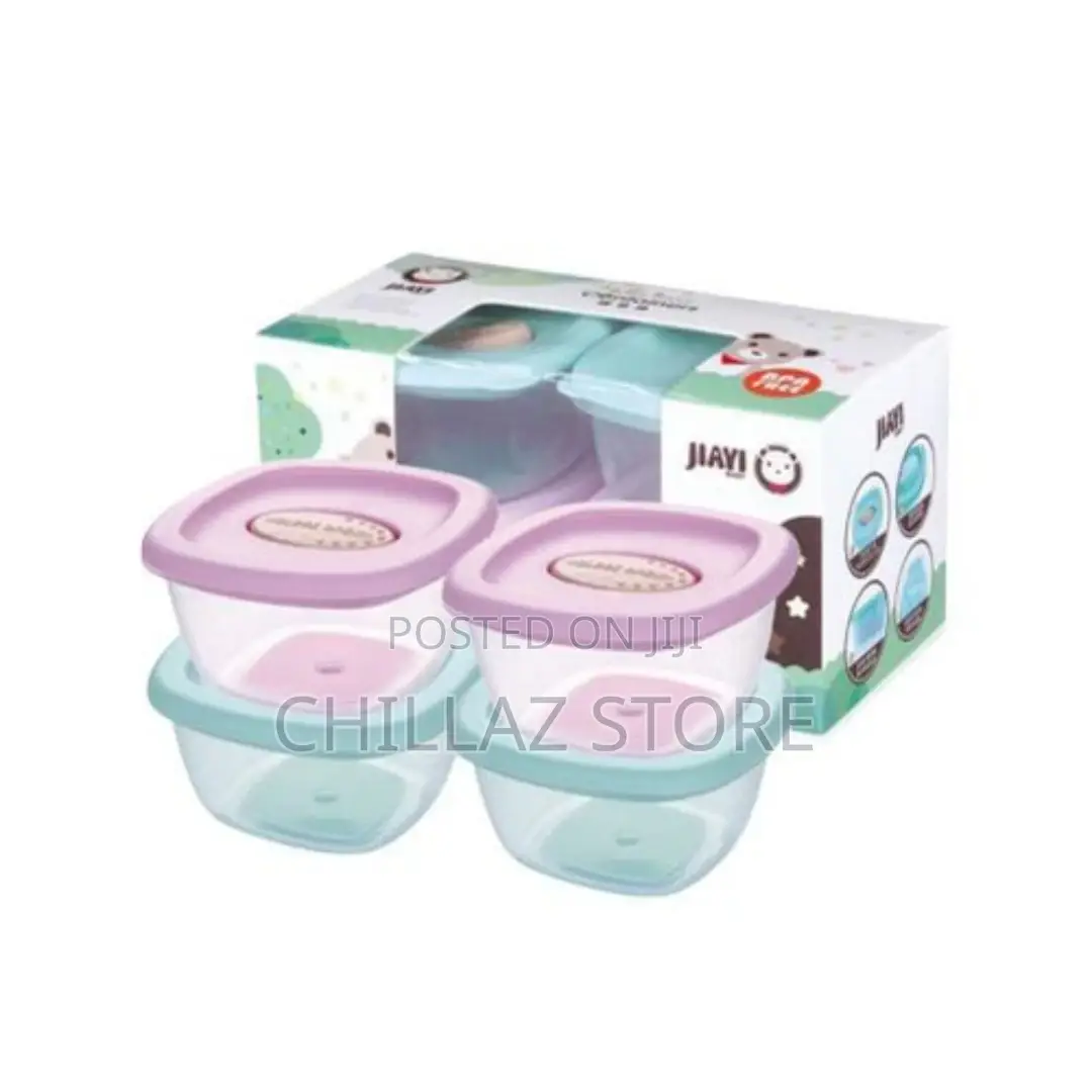 4pc Baby Food Storage Container Boxes – Multi-Colour.