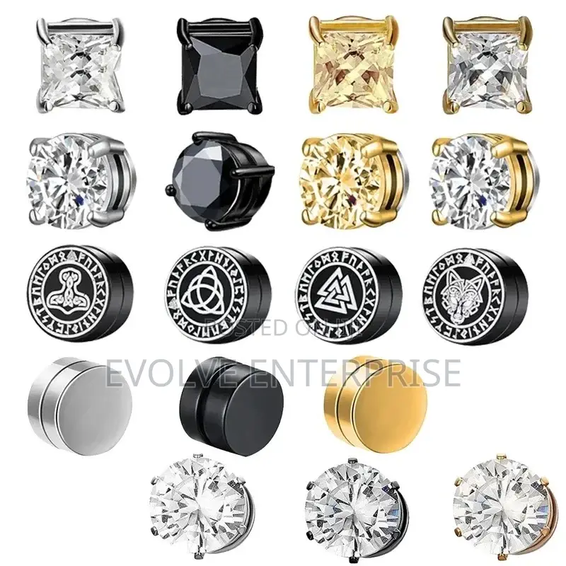 1pairs Crystal Strong Magnetic Ear Stud