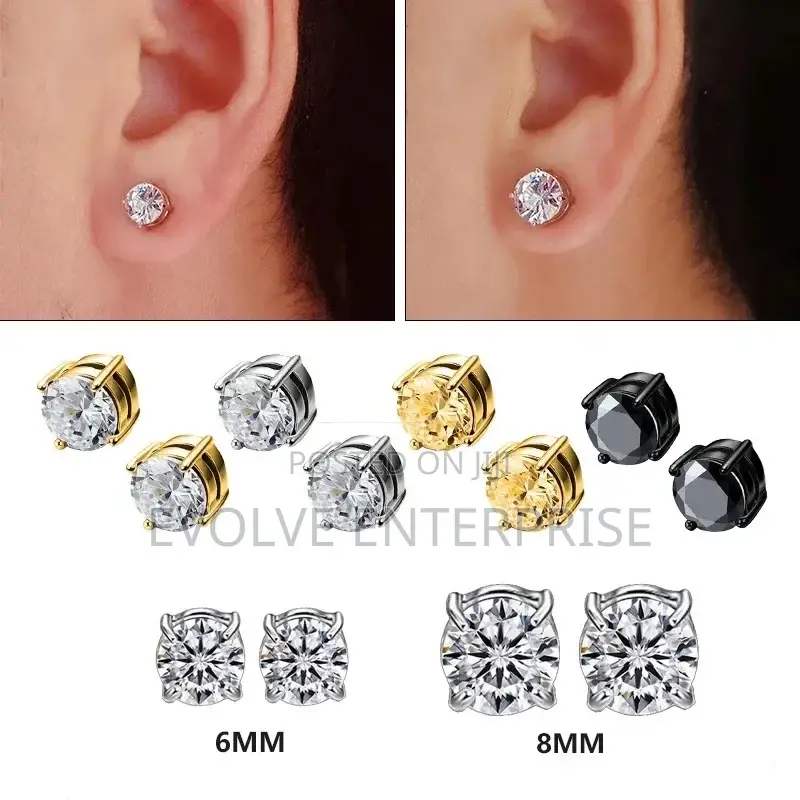 1pairs Crystal Strong Magnetic Ear Stud