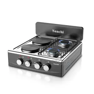 Saachi 2 Gas + 2 Electric Hot Plates Stainless Steel Table