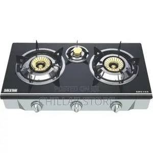 Solstar GBG 3SS 3 Gas Burner With Auto Ignition – Black