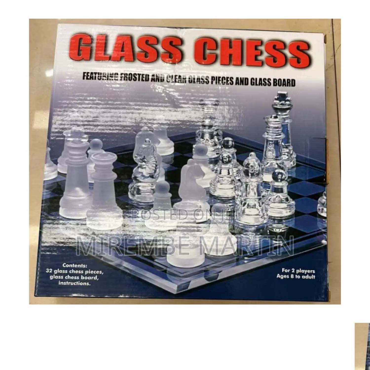 Portable Glass Chess Game Set.