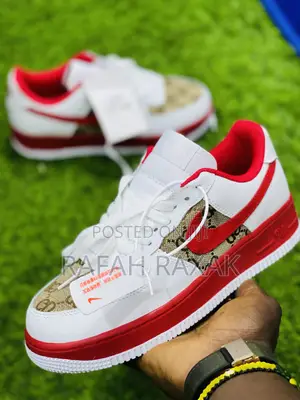 Original White Red Unisex Gucci Nike Airforce Sneaker
