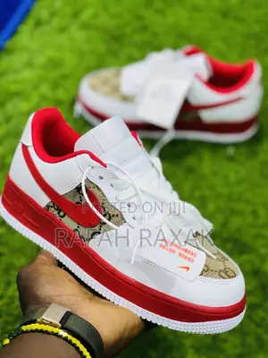 Original White Red Unisex Gucci Nike Airforce Sneaker