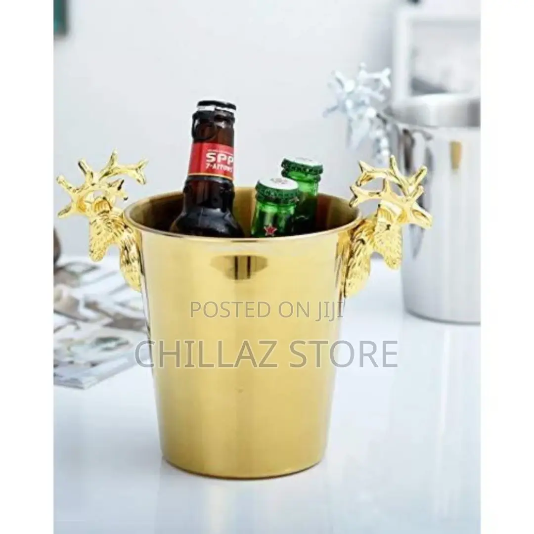 3L Champagne Wine Ice Bucket Stainless Steel With Deer Head