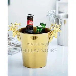 3L Champagne Wine Ice Bucket Stainless Steel With Deer Head