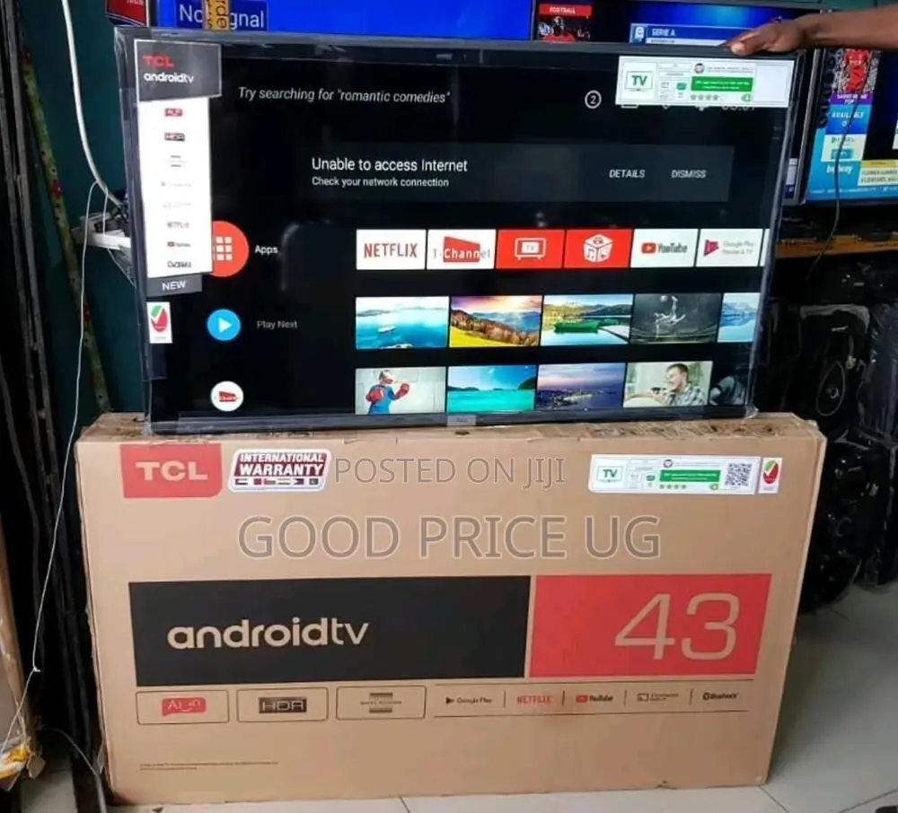 43 TCL Smart ANDROID Framless TV.