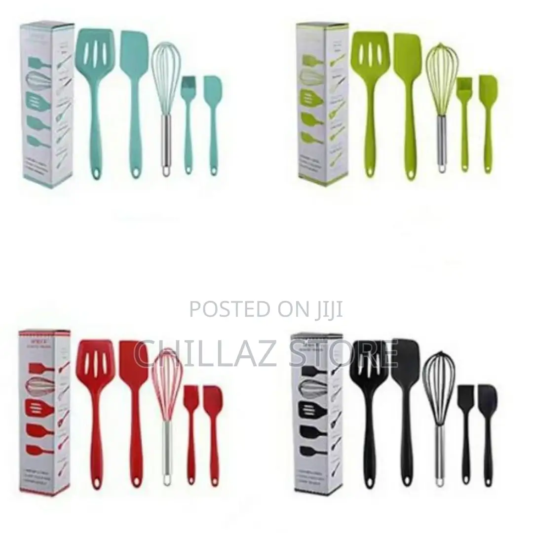 5 Pc Silicone Kitchen Tool Cooking Utensils/ Serving Spoons