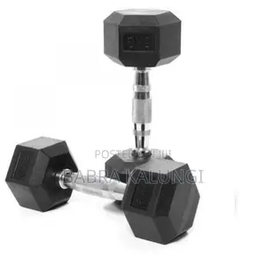 A Pair of 5kg Hex Dumbbells