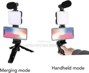 Smartphone Video Microphone Kit, Video Vlogging Kit With Led