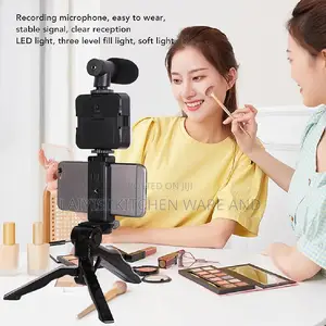 Smartphone Video Microphone Kit, Video Vlogging Kit With Led