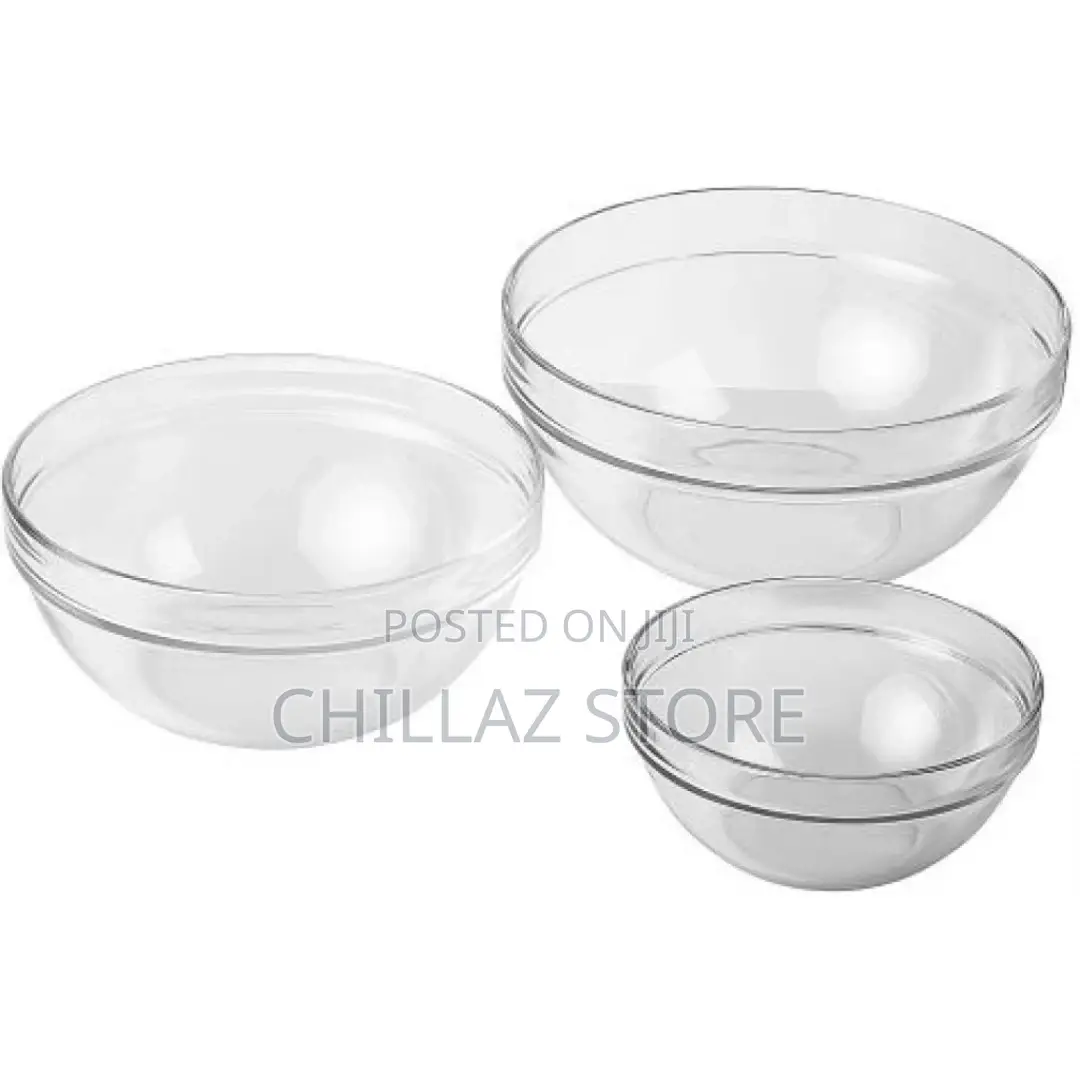 Luminarc 3 Piece Oven Mixing Bowl Glass Set,