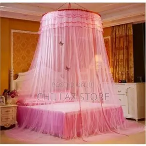 Round Top Mosquito Net – Pink Top Design May Vary