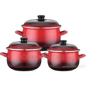 6 Piece Enamel Saucepans Cookware Set Suitable for Coooker