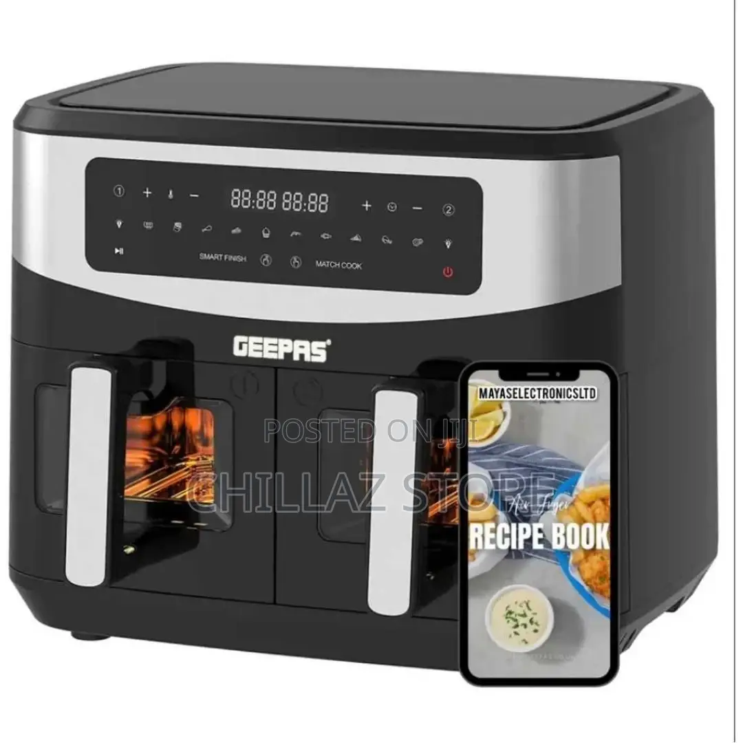 Geepas 9 Litres Dual Basket Digital Air Fryer-