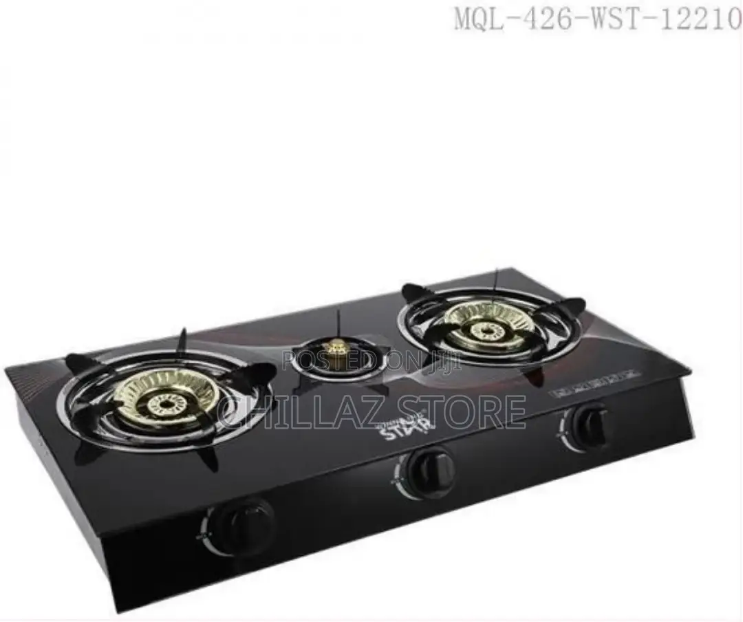 Winningstar Deluxe 3-Burner Glass Gas Stove